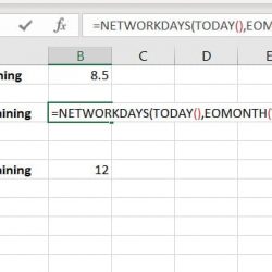 Shipping Days Left in the Month Excel