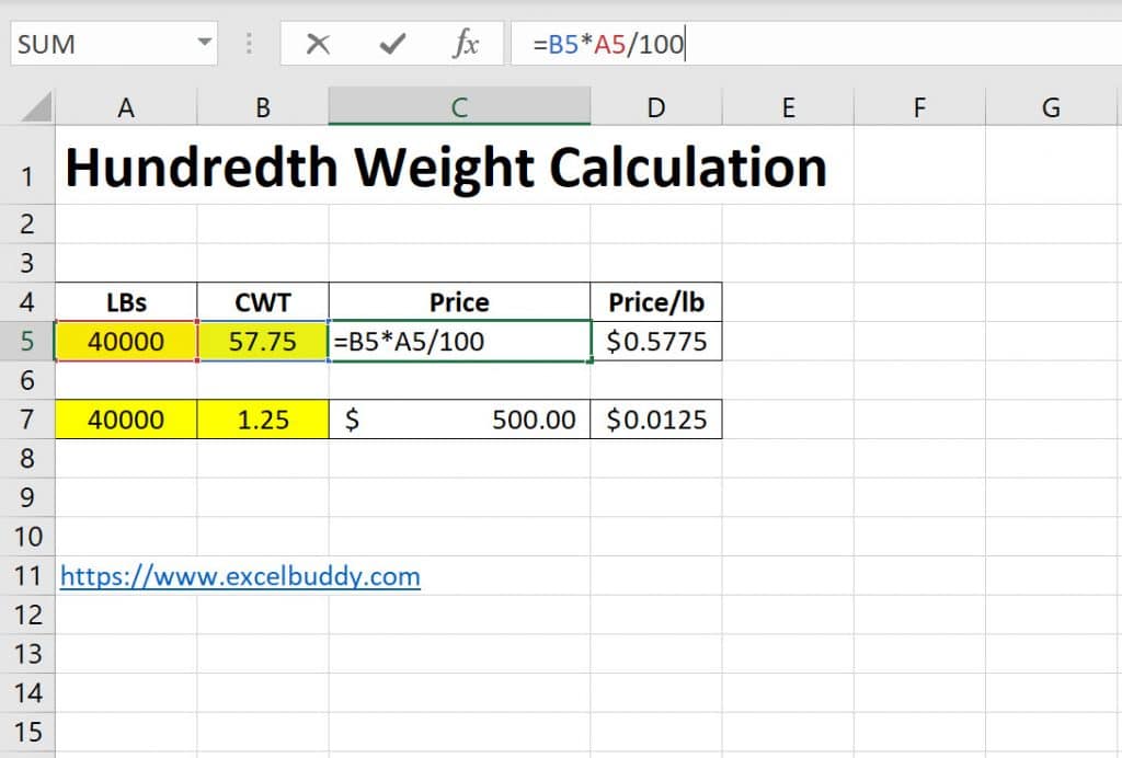 Calculate Steel Pricing by hundredth weight