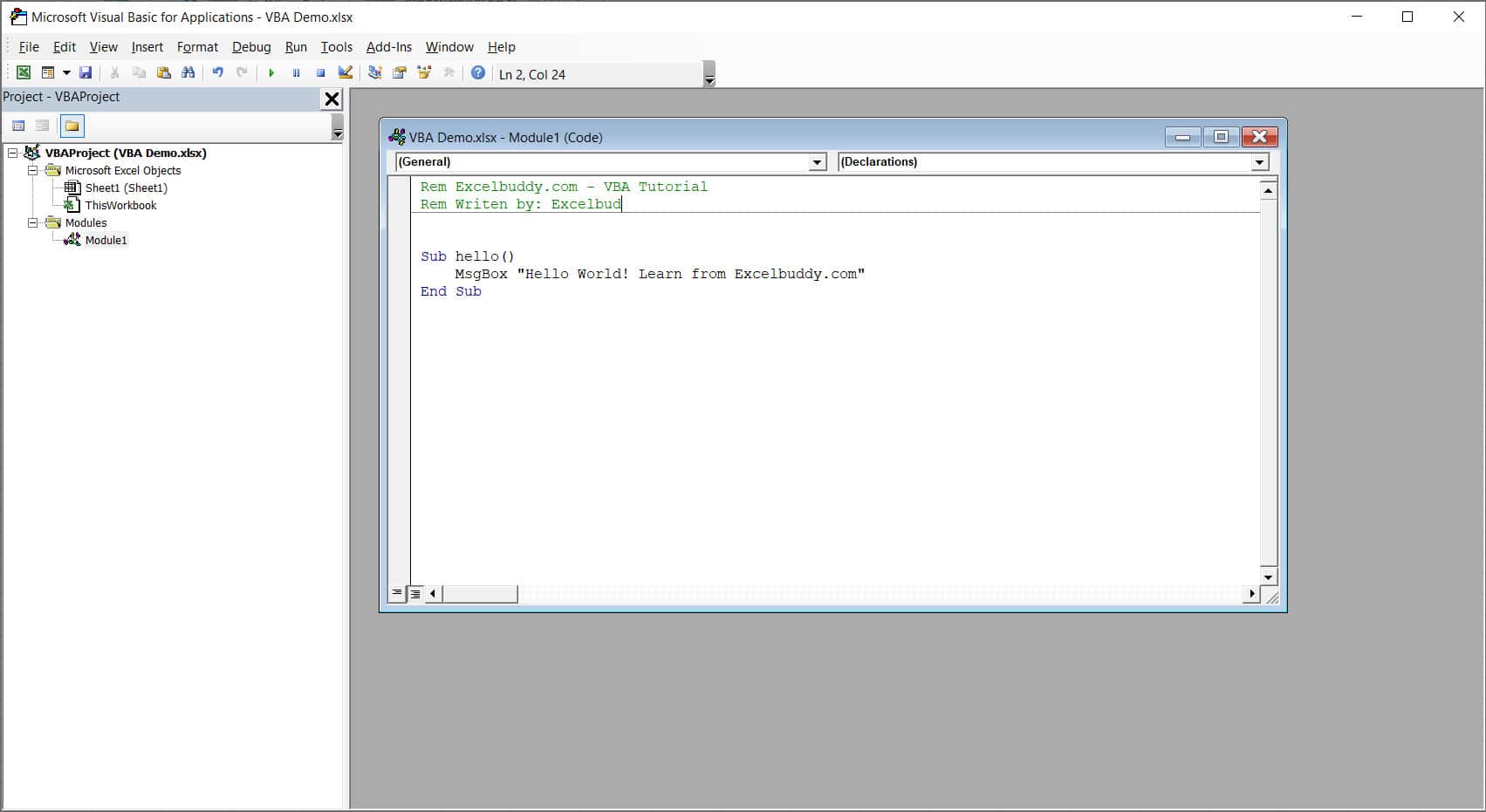 visual basic comment