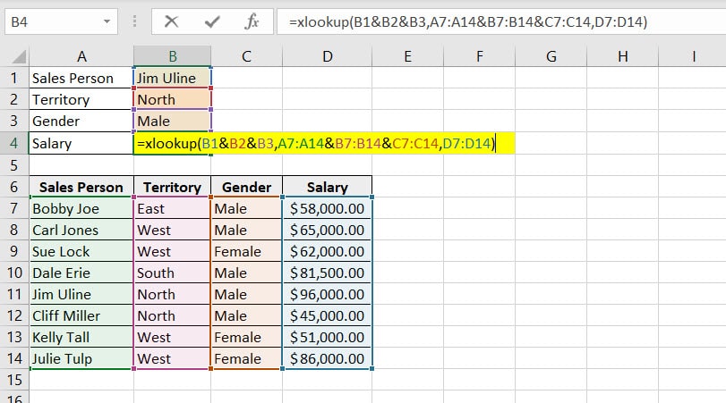 XLOOKUP with Multiple Criteria
